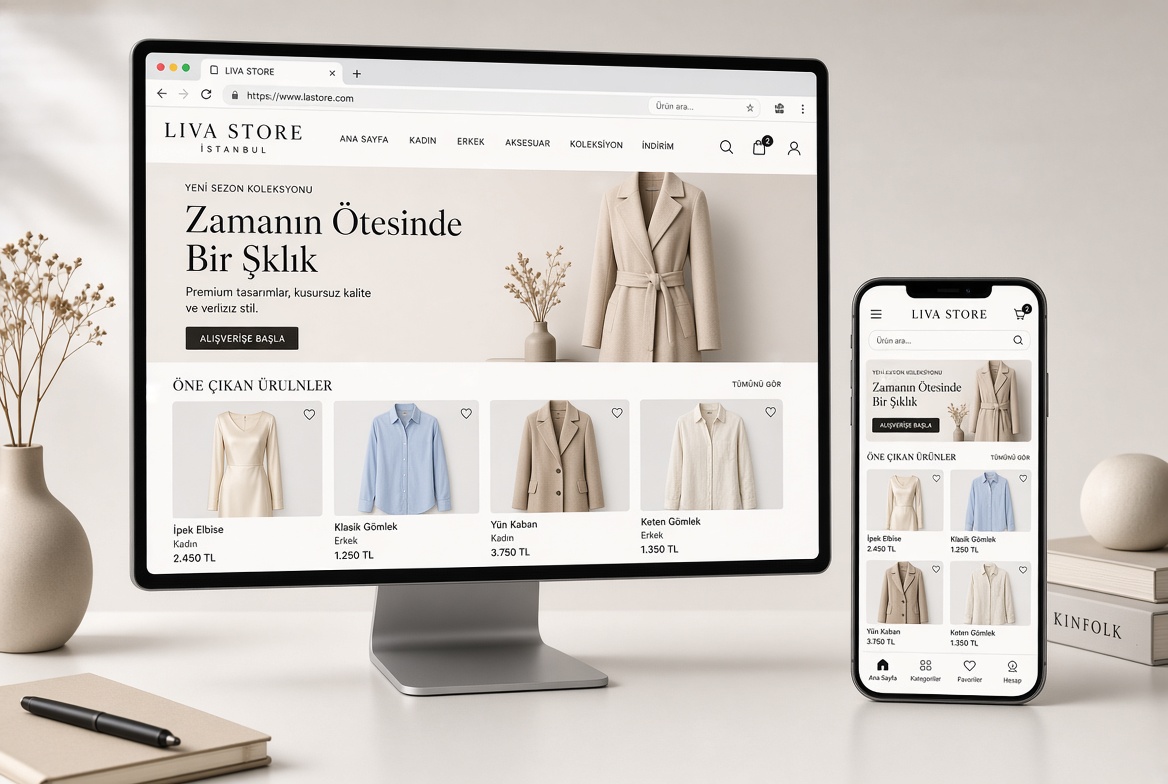 E-ticaret web sitesi tasarım örneği