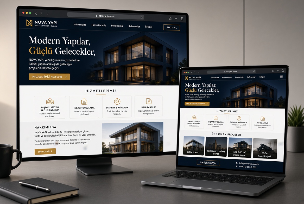 Modern kurumsal web tasarım örneği